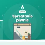 Lampa nad piwnicznymi schodkami i kartony – miniatura wpisu o jesiennym sprzątaniu piwnic